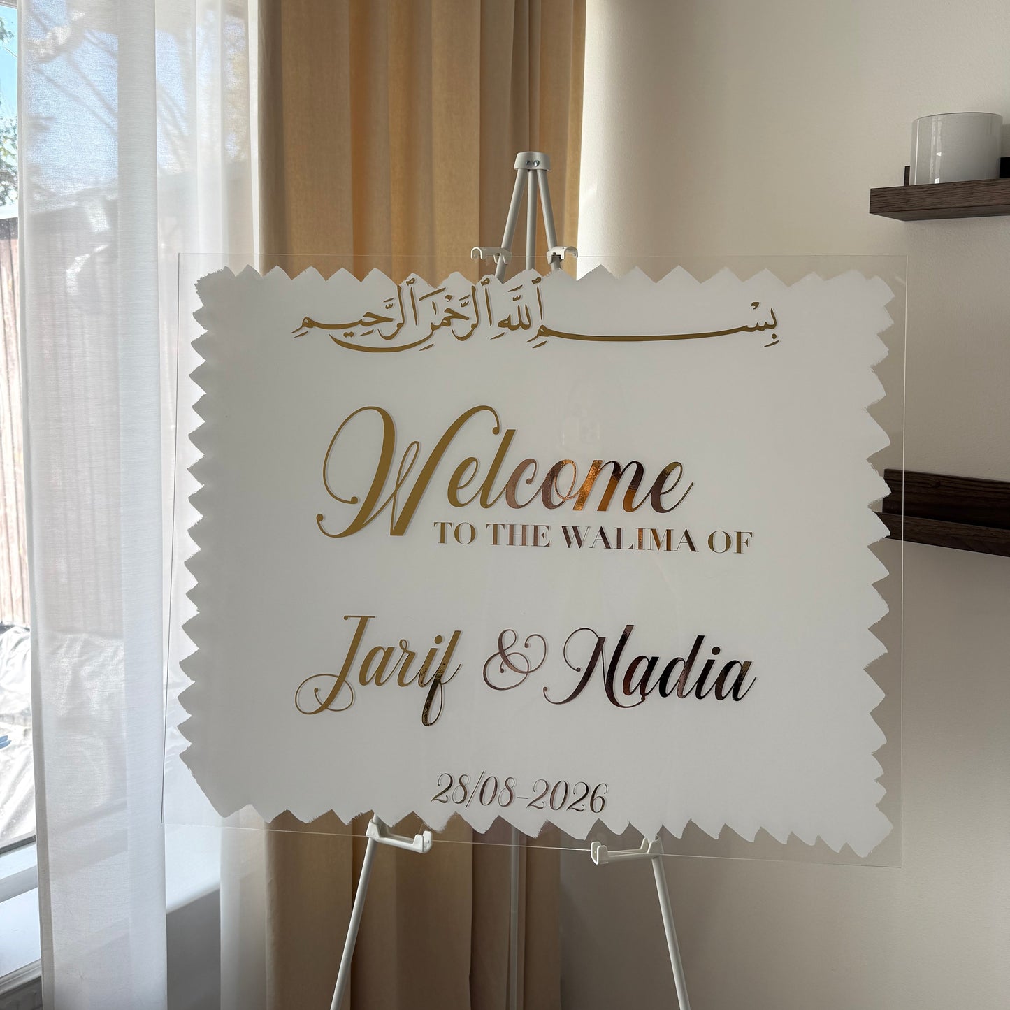Skylt - "Welcome to the walima of"