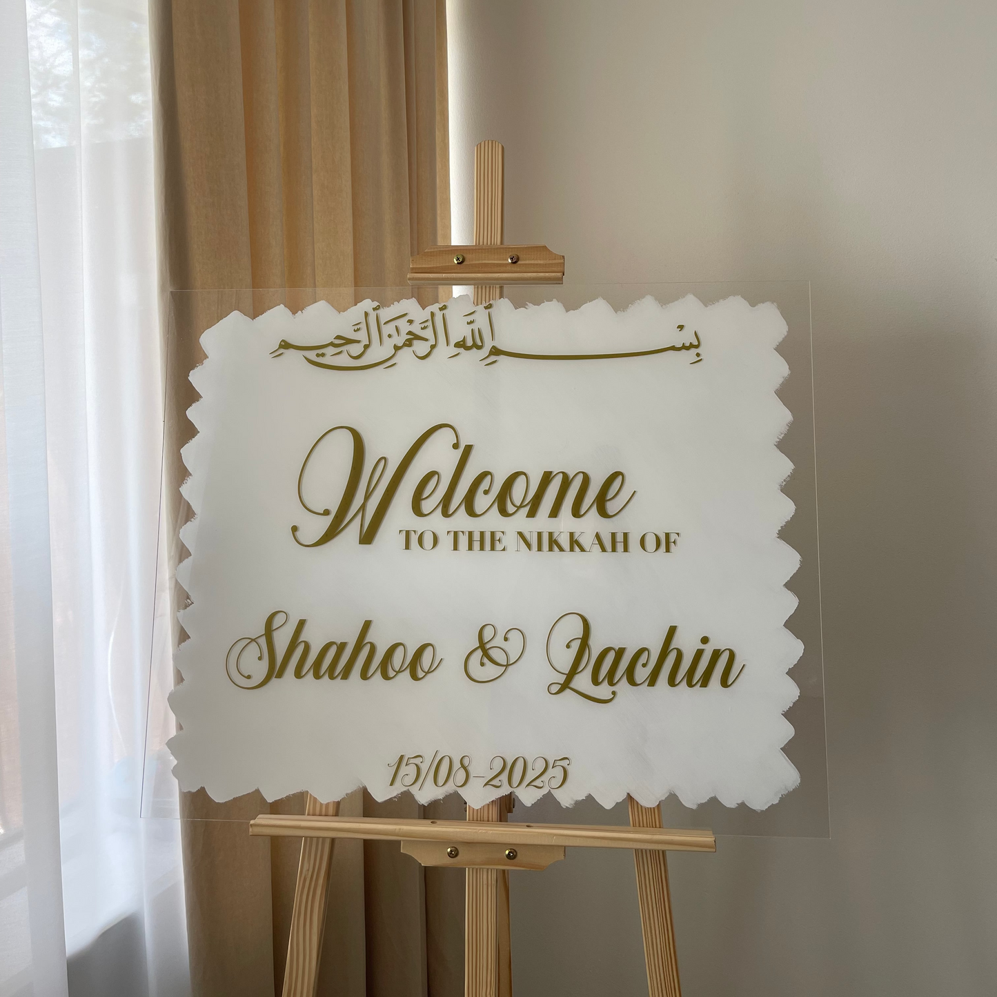 Skylt - "Welcome to the nikkah of"